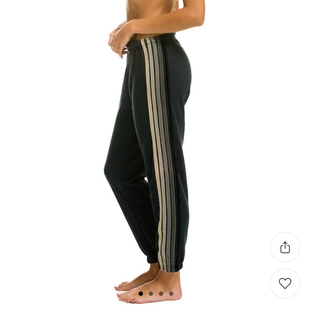 Aviator Nation Gray 5 Stripe Charcoal Grey Sweatpants